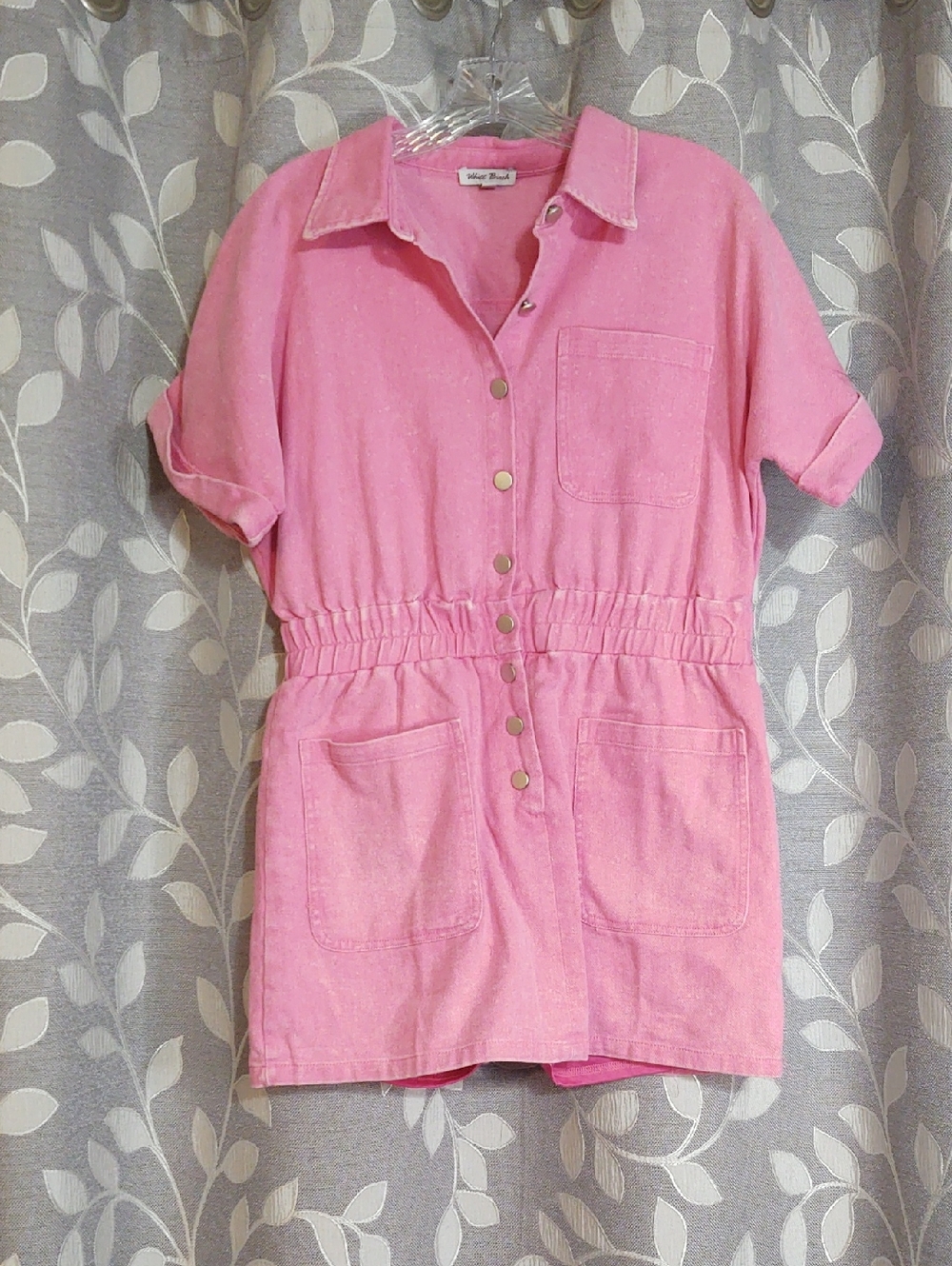 White Birch Women's Pink Cotton Romper Skort Dress size M